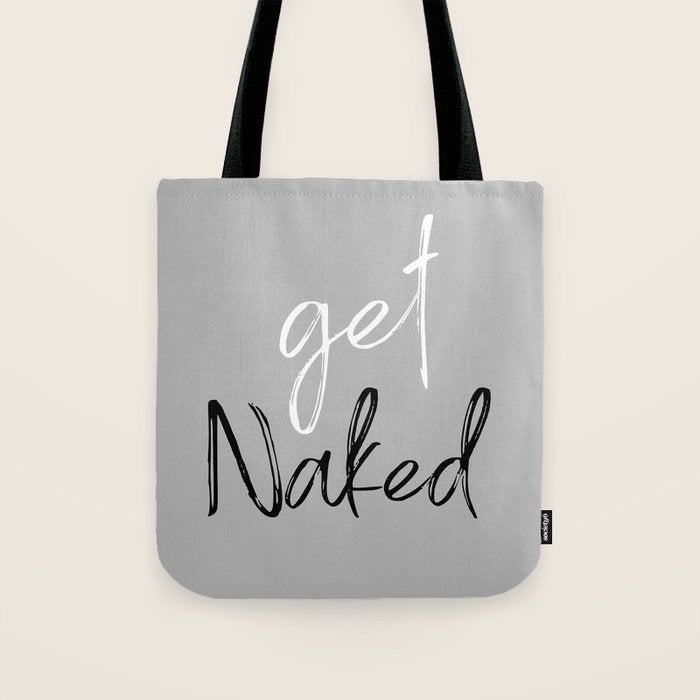 Get Naked Bathroom Decor Prints Tote Bag Gallery Image 1