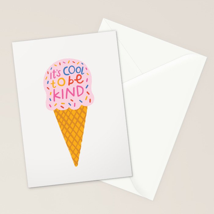 Cool to be Kind Ice Cream Stationery Card Gallery Image 2