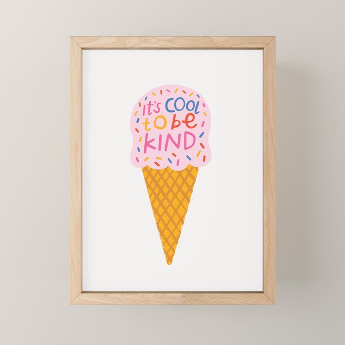 Cool to be Kind Ice Cream Mini Art Print Gallery Image 1