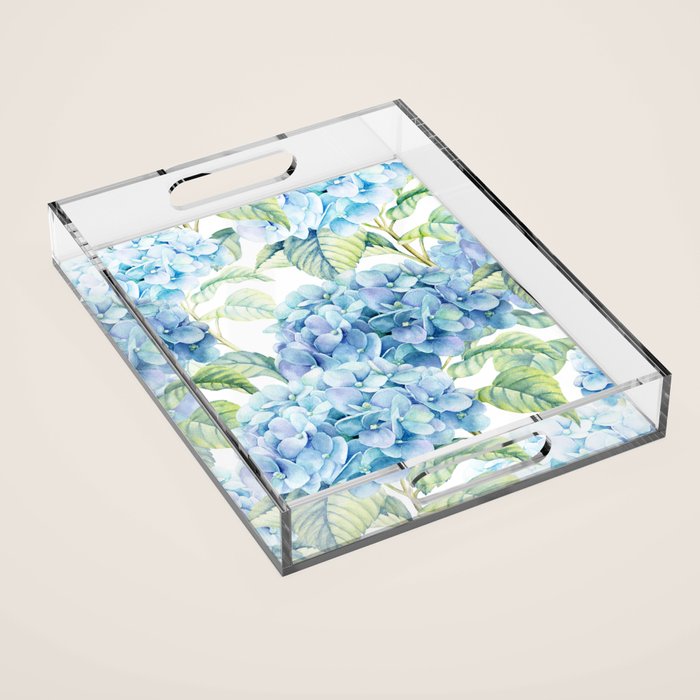Blue Hydrangea Acrylic Tray Gallery Image 1