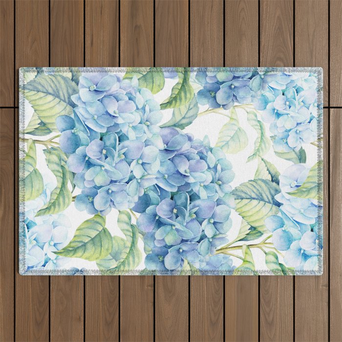 Blue Hydrangea Outdoor Rug Gallery Image 1