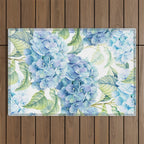 Blue Hydrangea Outdoor Rug Gallery Image 1