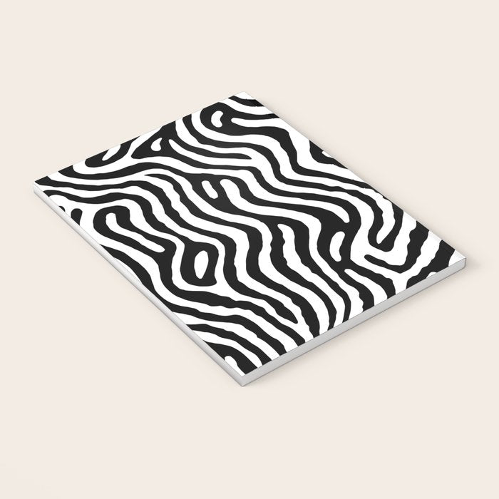 Black and white zebra stripe print art pattern Notebook Gallery Image 3