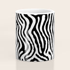 Black and white zebra stripe print art pattern Coffee Mug Gallery Image 4