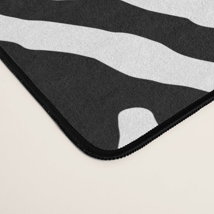 Black and white zebra stripe print art pattern Desk Mat Gallery Image 4