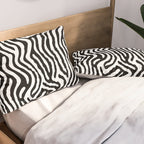 Black and white zebra stripe print art pattern Pillow Sham Gallery Image 2