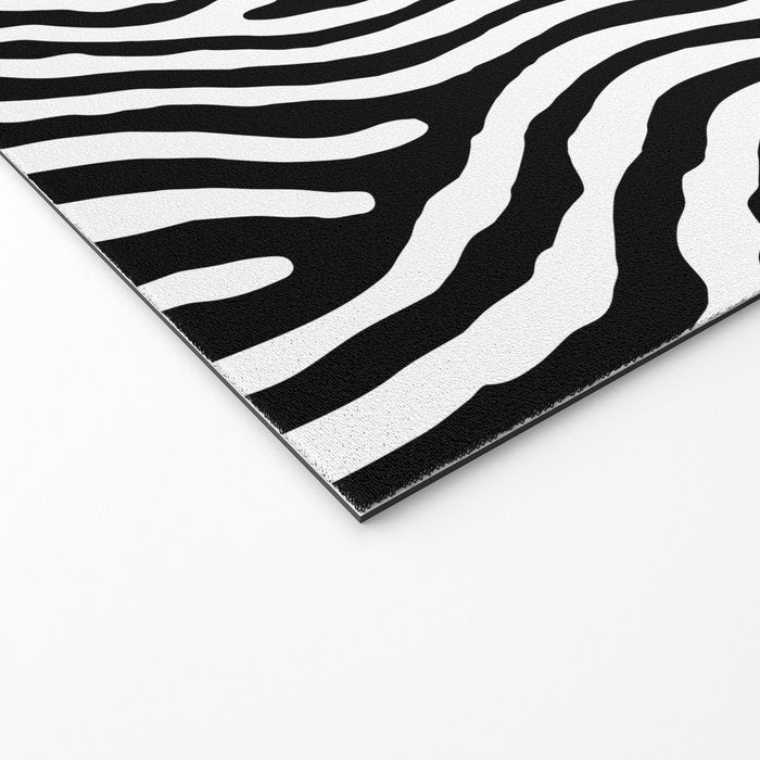 Black and white zebra stripe print art pattern Welcome Mat Gallery Image 2