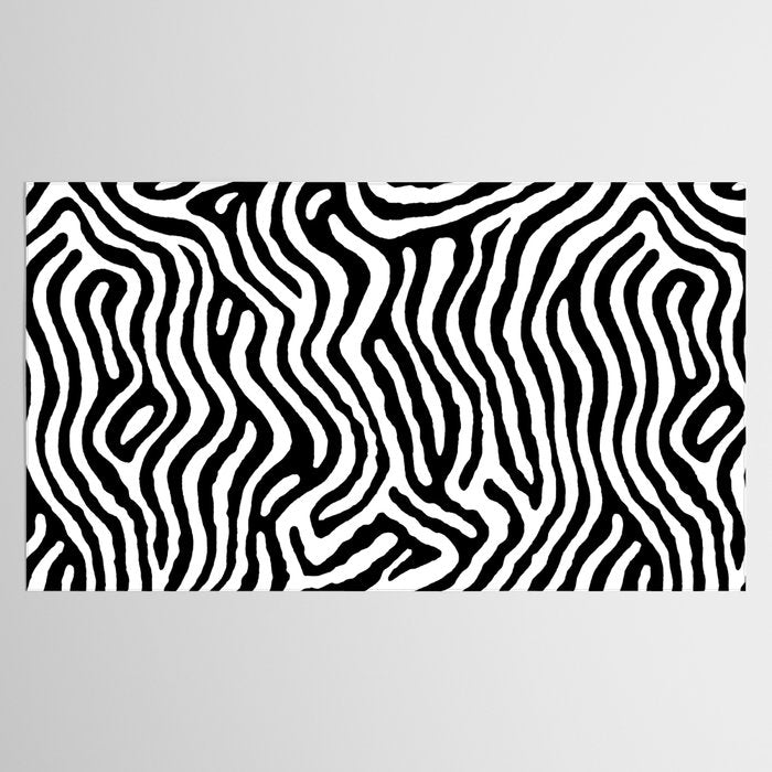 Black and white zebra stripe print art pattern Tablecloth Gallery Image 2