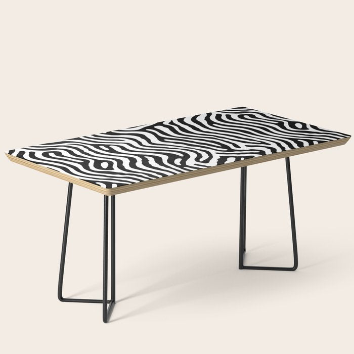 Black and white zebra stripe print art pattern Coffee Table Gallery Image 1