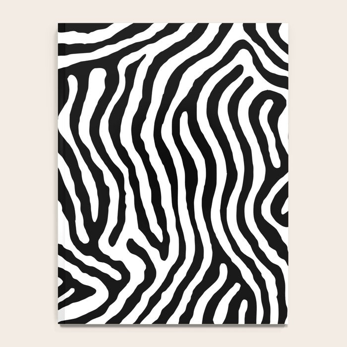 Black and white zebra stripe print art pattern Notebook Gallery Image 4