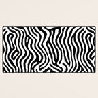Black and white zebra stripe print art pattern Desk Mat Gallery Image 3