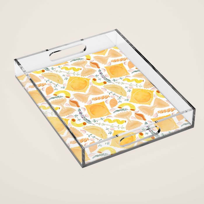 Pasta Pattern on White Acrylic Tray Gallery Image 1