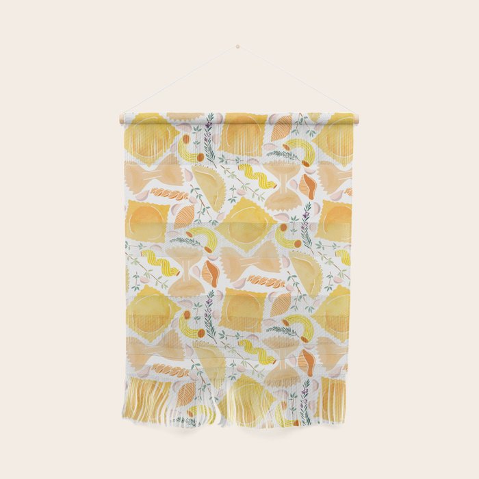 Pasta Pattern on White Wall Hanging