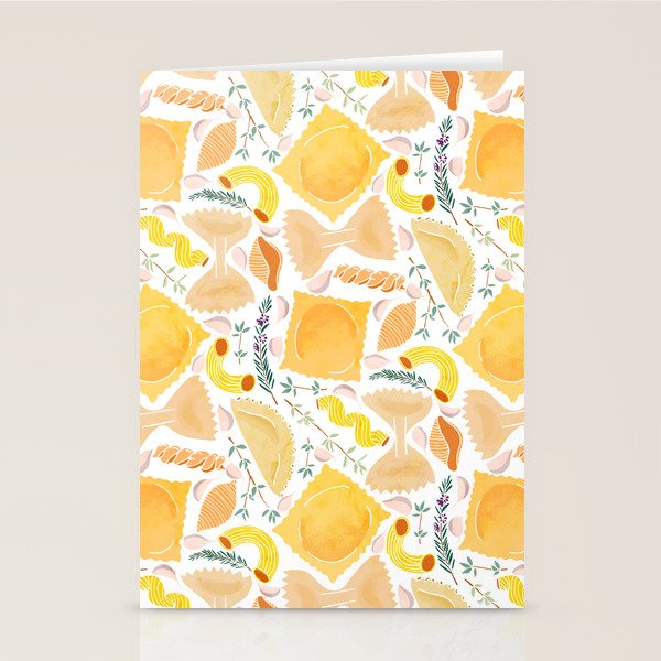 Pasta Pattern on White Stationery Card Gallery Image 2