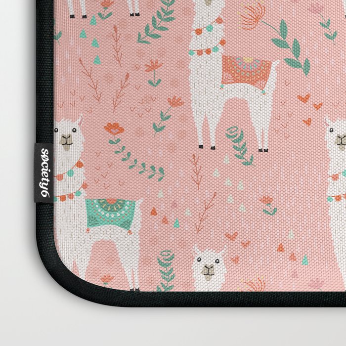 Lovely Llama on Pink Laptop Sleeve Gallery Image 3