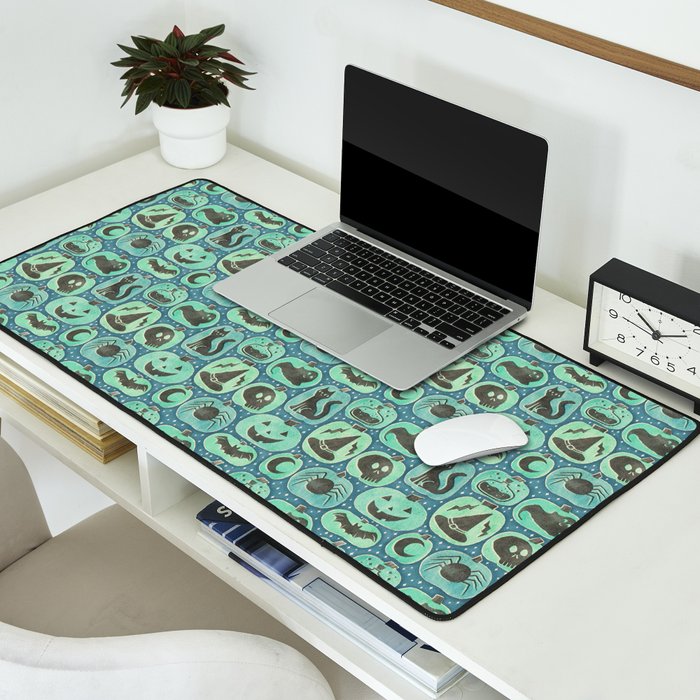 Halloween Pumpkins - ghoulish green  Desk Mat Gallery Image 2