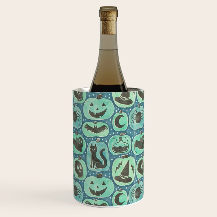 Halloween Pumpkins - ghoulish green  Wine Chiller Gallery Image 3