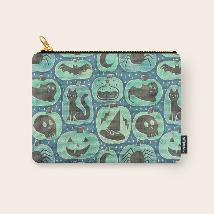 Halloween Pumpkins - ghoulish green  Carry All Pouch Gallery Image 1