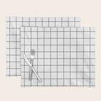 Grid Pattern Stripes Lines Black and White Minimalist Geometric Stripe Line Drawing Placemat Gallery Image 1