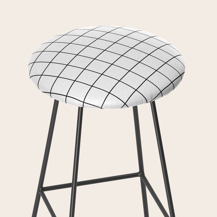 Grid Pattern Stripes Lines Black and White Minimalist Geometric Stripe Line Drawing Stool Gallery Image 2