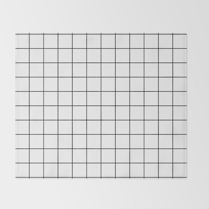 Grid Pattern Stripes Lines Black and White Minimalist Geometric Stripe Line Drawing Throw Blanket Gallery Image 2