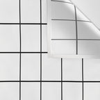 Grid Pattern Stripes Lines Black and White Minimalist Geometric Stripe Line Drawing Wall Tapestry Gallery Image 3