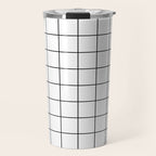 Grid Pattern Stripes Lines Black and White Minimalist Geometric Stripe Line Drawing Travel Mug Gallery Image 1