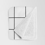 Grid Pattern Stripes Lines Black and White Minimalist Geometric Stripe Line Drawing Throw Blanket Gallery Image 3