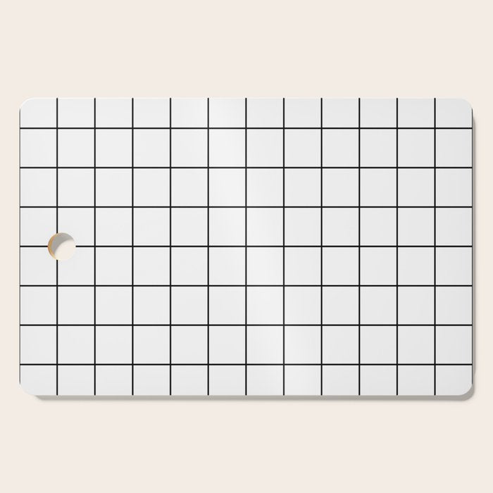 Grid Pattern Stripes Lines Black and White Minimalist Geometric Stripe Line Drawing Cutting Board Gallery Image 1