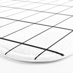 Grid Pattern Stripes Lines Black and White Minimalist Geometric Stripe Line Drawing Bath Mat Gallery Image 3