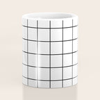 Grid Pattern Stripes Lines Black and White Minimalist Geometric Stripe Line Drawing Coffee Mug Gallery Image 4