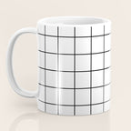 Grid Pattern Stripes Lines Black and White Minimalist Geometric Stripe Line Drawing Coffee Mug Gallery Image 3
