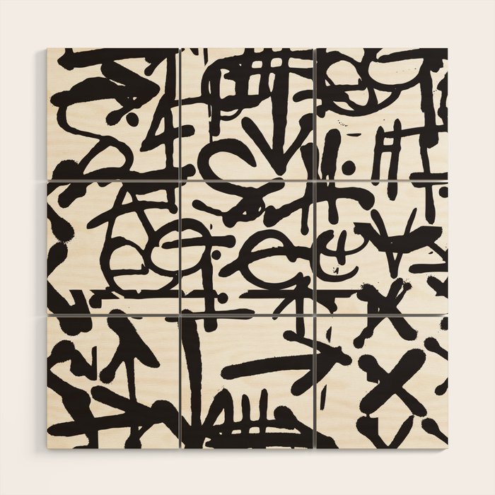 Graffiti Pattern Wood Wall Art Gallery Image 1
