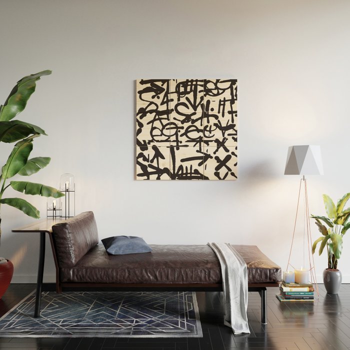 Graffiti Pattern Wood Wall Art Gallery Image 2