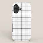Grid Pattern Stripes Lines Black and White Minimalist Geometric Stripe Line Drawing iPhone Case Gallery Image 1