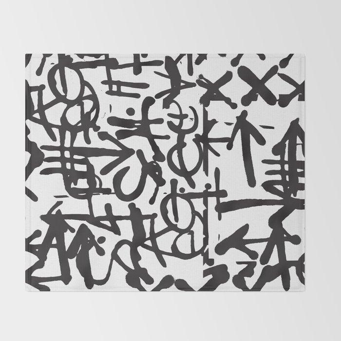 Graffiti Pattern Throw Blanket Gallery Image 2