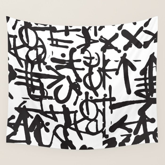 Graffiti Pattern Wall Tapestry Gallery Image 1