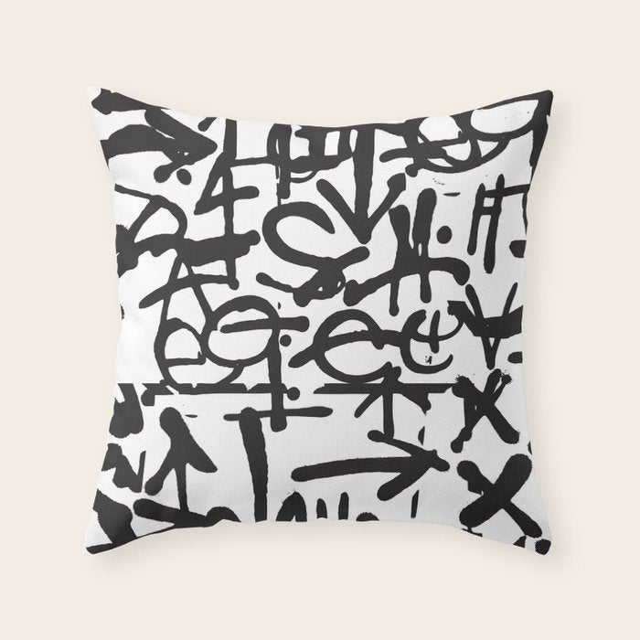 Graffiti Pattern Throw Pillow Gallery Image 6