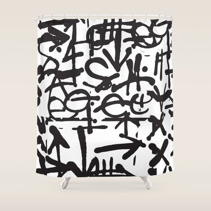 Graffiti Pattern Shower Curtain Gallery Image 1