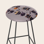 Cute Halloween Witch Cats and Pumpkins  Stool Gallery Image 2