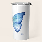 Blue Butterfly Watercolor Travel Mug Gallery Image 2