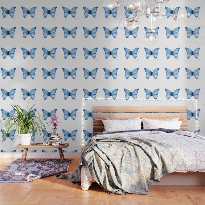 Blue Butterfly Watercolor Wallpaper Gallery Image 3