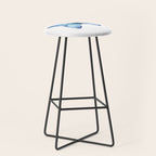 Blue Butterfly Watercolor Stool Gallery Image 1