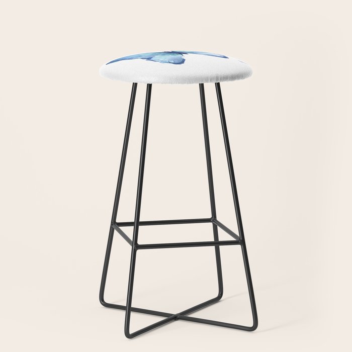 Blue Butterfly Watercolor Stool Gallery Image 1
