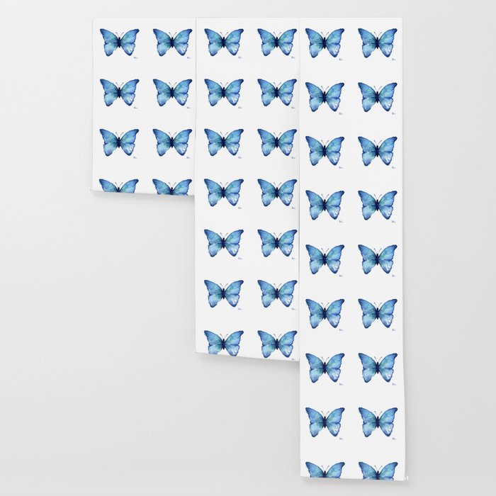 Blue Butterfly Watercolor Wallpaper Gallery Image 3