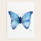 Blue Butterfly Watercolor Poster Gallery Image 4