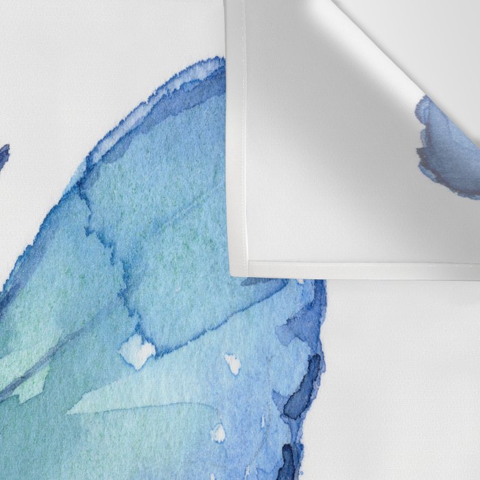 Blue Butterfly Watercolor Wall Tapestry Gallery Image 3