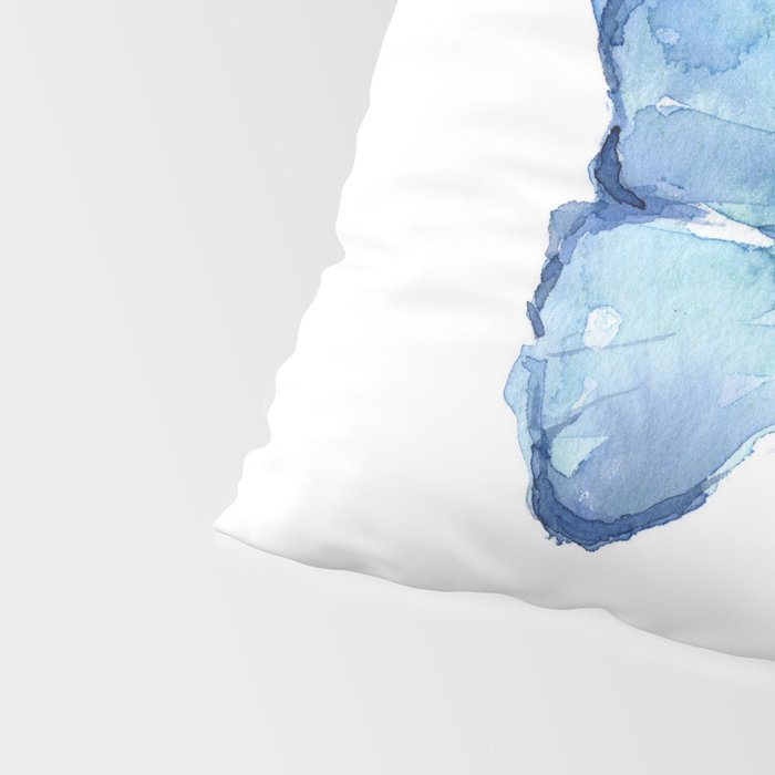 Blue Butterfly Watercolor Pillow Sham Gallery Image 4