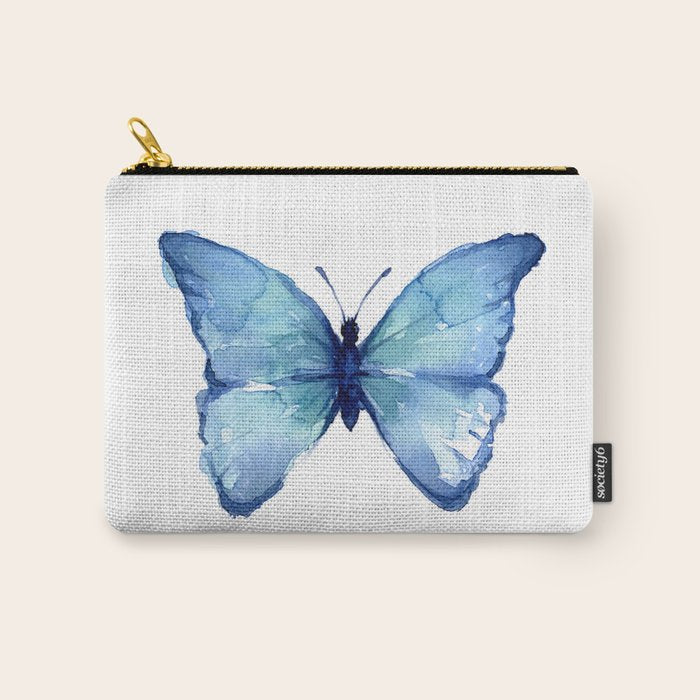 Blue Butterfly Watercolor Carry All Pouch Gallery Image 1
