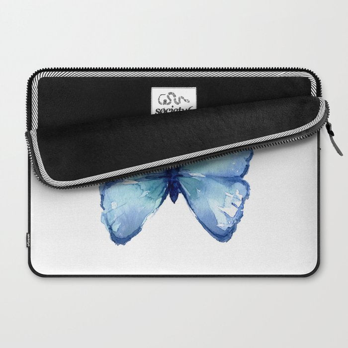Blue Butterfly Watercolor Laptop Sleeve Gallery Image 2